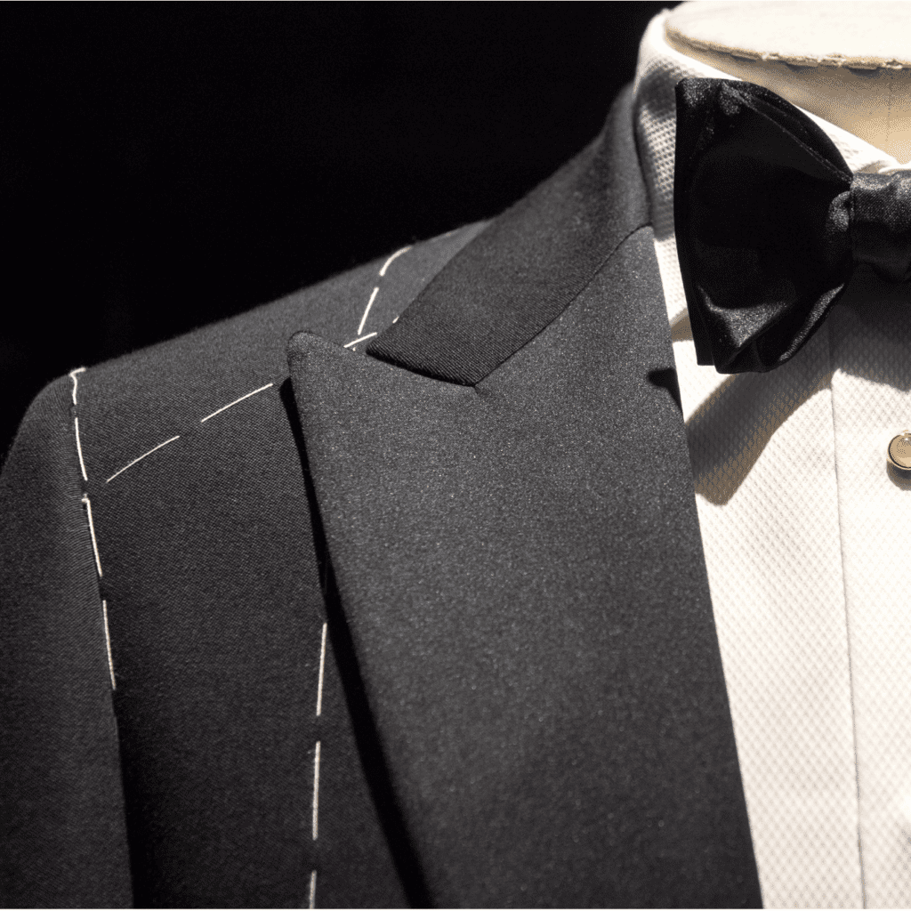 Tailored suit with stitches